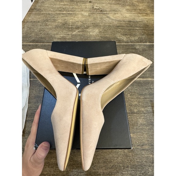 Marc Fisher Suede Abilene Pumps Size 8.5 In Light Pink Pointed Toe Block Heel - Picture 6 of 10